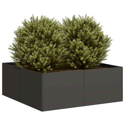 vidaXL Kvetináč čierny 80x80x30 cm oceľ