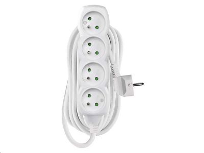 Prodlužovací kabel EMOS P0417R / 7 m / 4 zásuvky / bílý / PVC / 1,5 mm2