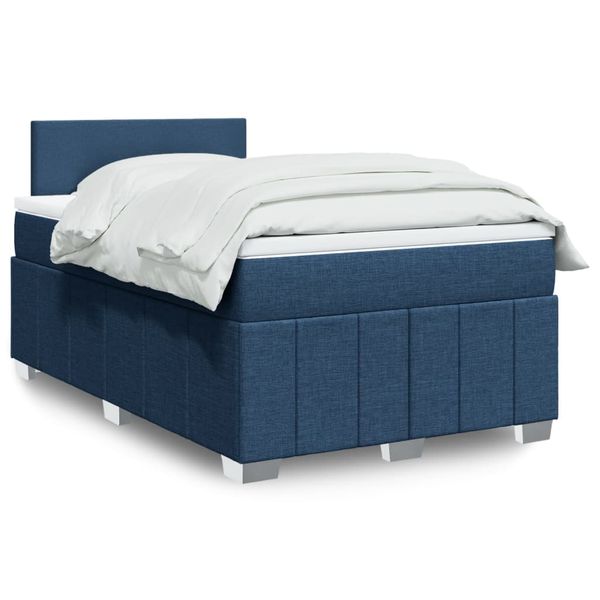 vidaXL Boxspring posteľ s matracom modrá 120x190 cm látka