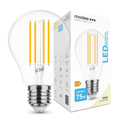 Modee Smart Lighting LED Filament Globe žiarovka E27 8W neutrálna biela (ML-A60F4000K8WE27)