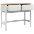 vidaXL Konferenčný stolík FLORO biely 89,5x36,5x73 cm borovicový masív
