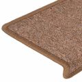 vidaXL Schodové rohože 15 ks 65x21x4 cm hnedé s obdĺžnikovým okrajom