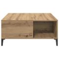 vidaXL Konferenčný stolík Remeselný dub 80 x 80 x 36,5 cm