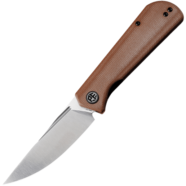 Petrified Fish PFP07BRMS Viking vreckový nôž 9,2 cm, Satin, hnedá, Micarta