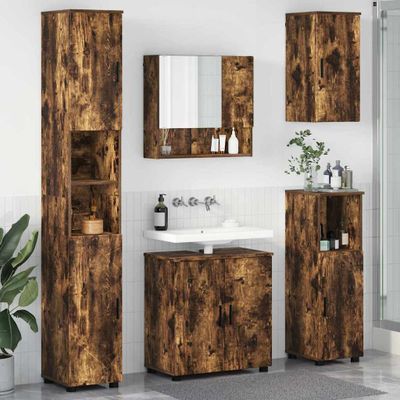 vidaXL Sada kúpeľňového nábytku 5 ks Dymová dub 61 x 35 x 64 cm
