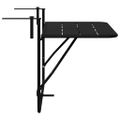 vidaXL Závesný balkónový stôl Čierna 60 x 39 x 65 cm Oceľ