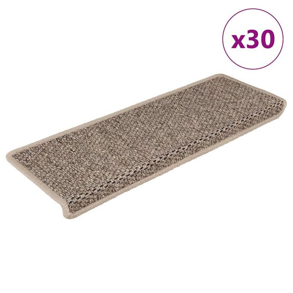 vidaXL Samolepiace nášľapy na schody vzhľad sisalu 30 ks 65x21x4 cm