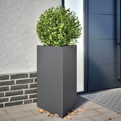 vidaXL Záhradný kvetináč antracitový trojuholník 50x43x75 cm oceľ