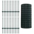 vidaXL Euro oplotenie s pilierom 50 x 0,6 m PVC potiahnutá oceľ Zelená