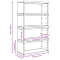vidaXL Roh na skladovanie CD 4 ks Dub sonoma 40 x 17 x 17 cm