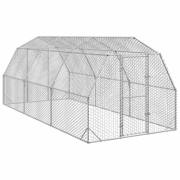 vidaXL Kurací výbeh 2,5x6x2,25 m Oceľ pozink