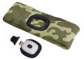 Čelenka s čelovkou 180lm, nabíjacia, USB, univerzálna veľkosť, bavlna/PE, maskáčová SIXTOL