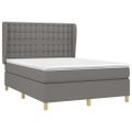 vidaXL Boxspring posteľ s matracom tmavosivá 140x200 cm látka