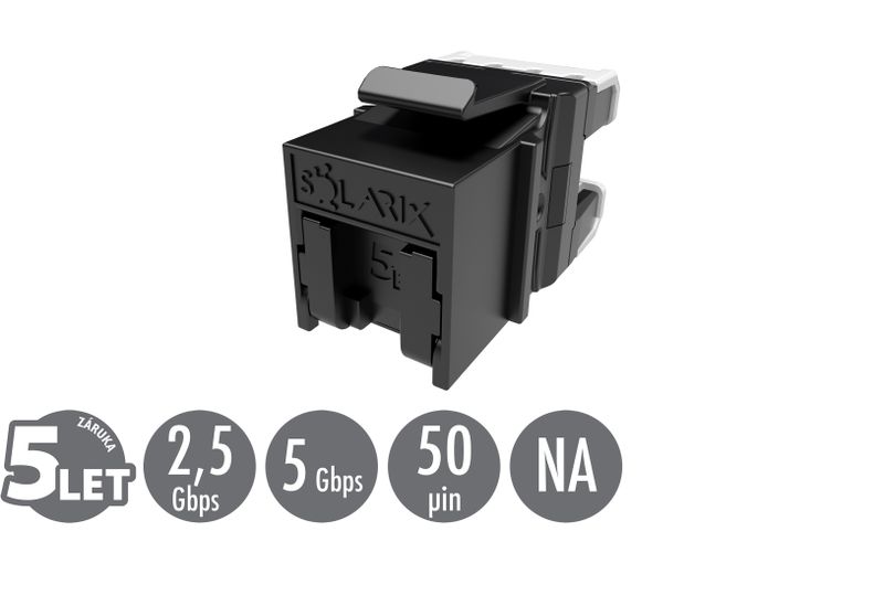 Rýchlozarezávací keystone Solarix CAT5E UTP SXKJ-5E-UTP-BK-NA