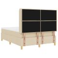vidaXL Posteľ s pružinovým rámom s matracmi Krémová 140 x 190 cm látka
