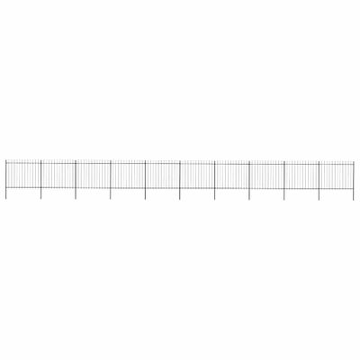 vidaXL Záhradný plot s vrchnou časťou z ocele 1673x150 cm čierny