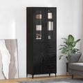 vidaXL Highboard Čierny dub 69,5 x 34 x 180 cm Kompozitné drevo