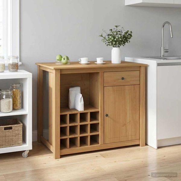 vidaXL Kuchynský vozík PANAMA 2 pcs Medový vosk 112 x 77 x 90 cm