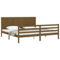vidaXL Posteľný rám s čelom medovo-hnedý 200x200 cm masívne drevo
