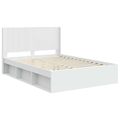 vidaXL Posteľový rám s úložným priestorom a čelom Biela 120 x 200 cm