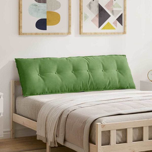 vidaXL Poduška na chrbát Svetlo zelená 160 x 50 cm Kordúrová tkanina