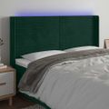 vidaXL Čelo postele s LED tmavozelené 183x16x118/128 cm zamat