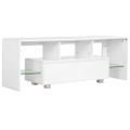 vidaXL TV skrinka s LED svetlami, vysoký lesk, biela 130x35x45 cm