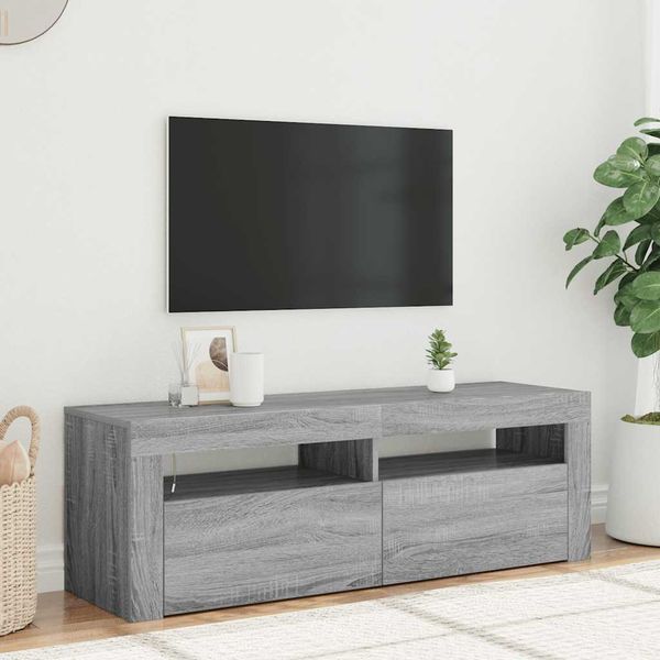 vidaXL TV skrinka s LED, sivý dub sonoma 120x35x40 cm