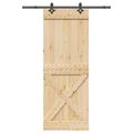vidaXL Posuvné dvere NARVIK Prírodná a čierna 85 x 210 cm (152,5 cm)