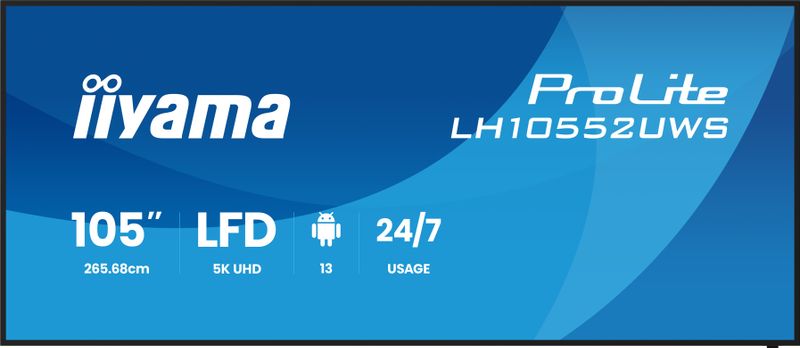 105'' iiyama LH10552UWS-B1AG: IPS, 5K, USB-C, 24/7