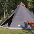 vidaXL Tipi stan so strechou Šedá a oranžová 560 x 560 x 300 cm taft