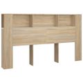vidaXL Čelo postele so skrinkou biele a dub sonoma 180x18,5x104,5 cm