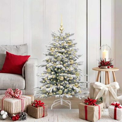 vidaXL Umelý Sklápací Vianočný Stromček Biela 120 cm PE a PVC