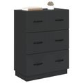vidaXL Zásuvkový kabinet Čierna 66 x 34,5 x 87 cm Kompozitné drevo
