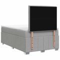 vidaXL LED boxspring posteľ s matracom Svetlosivá 120 x 190 cm Látka
