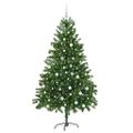 vidaXL Vianočný stromček s 300 LED-i so stojanom Zelená 180 cm PE