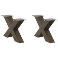 vidaXL Nohy konferenčného stolíka v tvare X, 2 ks, prírodná oceľ, 50 x (30-31) cm, oceľ