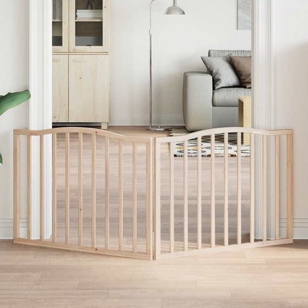 vidaXL Brána pre psa skladacia 2 panely 160 cm topoľové drevo