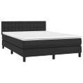 vidaXL Boxspring posteľ s matracom a LED čierna 140x200 cm umelá koža