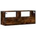 vidaXL TV skrinka dymový dub 100x31x39,5 cm kompozitné drevo a kov