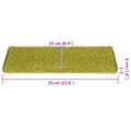 vidaXL Schodové rohože 30 ks 65x21x4 cm zelené s obdĺžnikovým okrajom