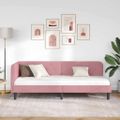 vidaXL Rohový rám postele Ružová 80 x 200 cm Zamat