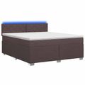 vidaXL Posteľ s boxspringom a matracom a LED Tmavohnedá 140 x 190 cm