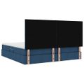 vidaXL LED úložná posteľ s matracom Modrá 200 x 200 cm Látka