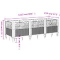 vidaXL Záhradný kvetináč s kolíkmi modrosivý 123,5x43,5x43,5 cm PP