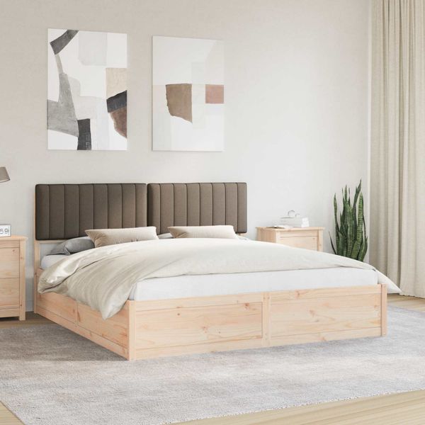 vidaXL Rám postele s čalúneným čelom Sivohnedá 180 x 200 cm