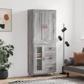 vidaXL Vysoká skrinka sivý dub sonoma 69,5x34x180 cm spracované drevo
