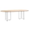 vidaXL Nohy konferenčného stolíka v tvare T, 2 ks, biele, 28x25x(42-43) cm, oceľové