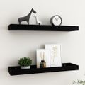 vidaXL Terasové nástenné police 2 ks čierne 60x15x4 cm MDF