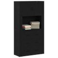 vidaXL Highboard Čierny dub 80 x 33 x 150 cm Kompozitné drevo